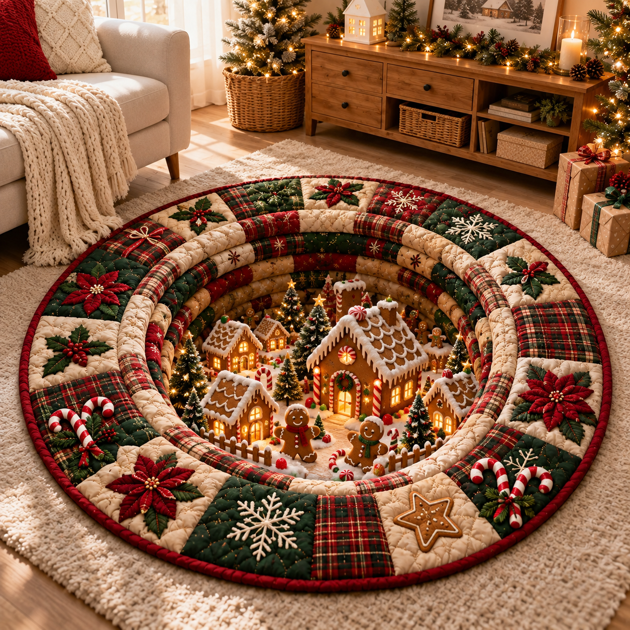 Candy Igloo Quilted Round Mat