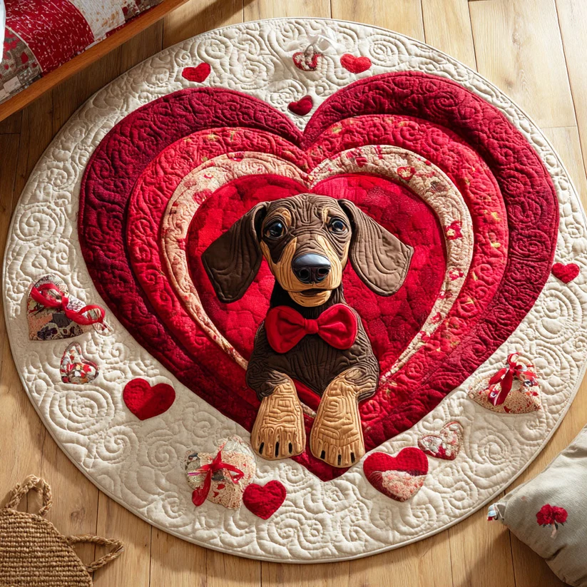 Bright Tail Quilted Round Mat