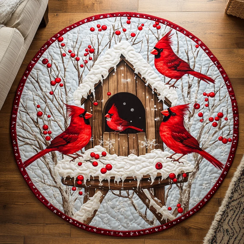 Winter Gathering Quilted Round Mat