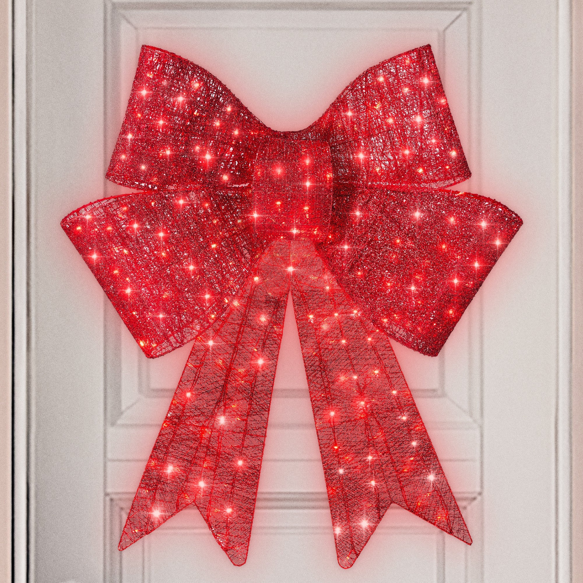 🔥Christmas Sale🎁Pre-Lit Christmas Bow, Large Outdoor LED Lighted Holiday Décor