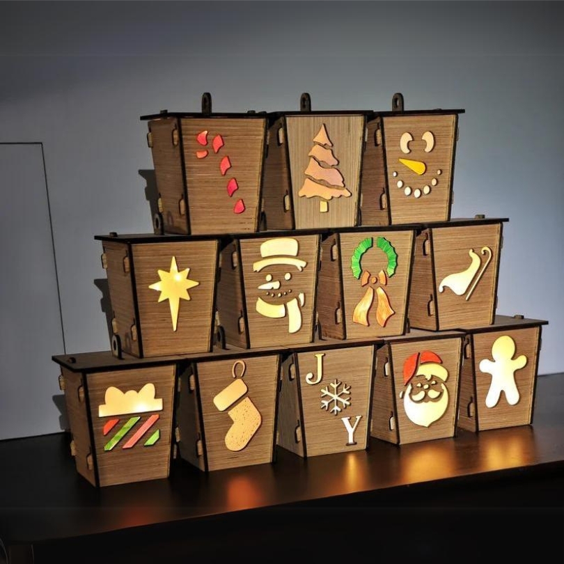 Solid wood Christmas lantern
