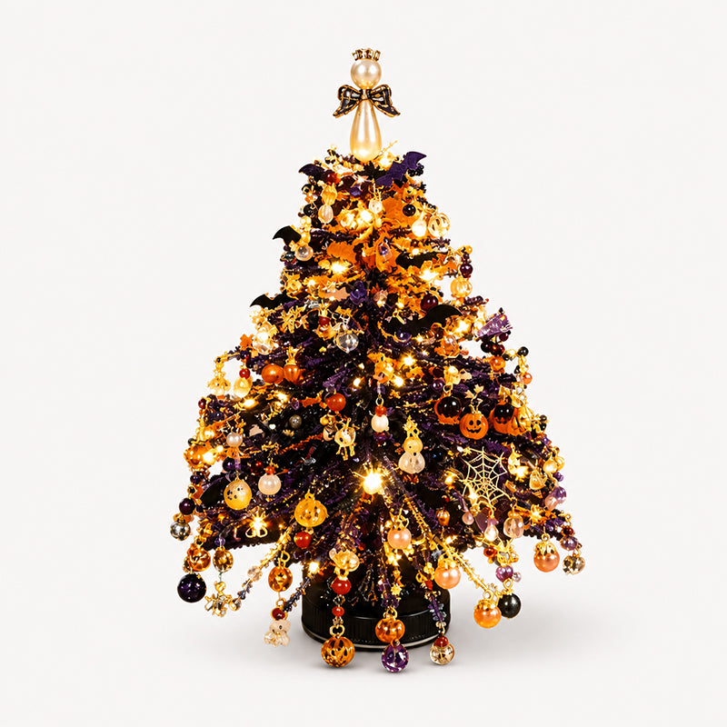 🎄✨Handmade Elegant Beaded Mini Christmas/Halloween Tree | Collectible Premium Holiday Decor Kit