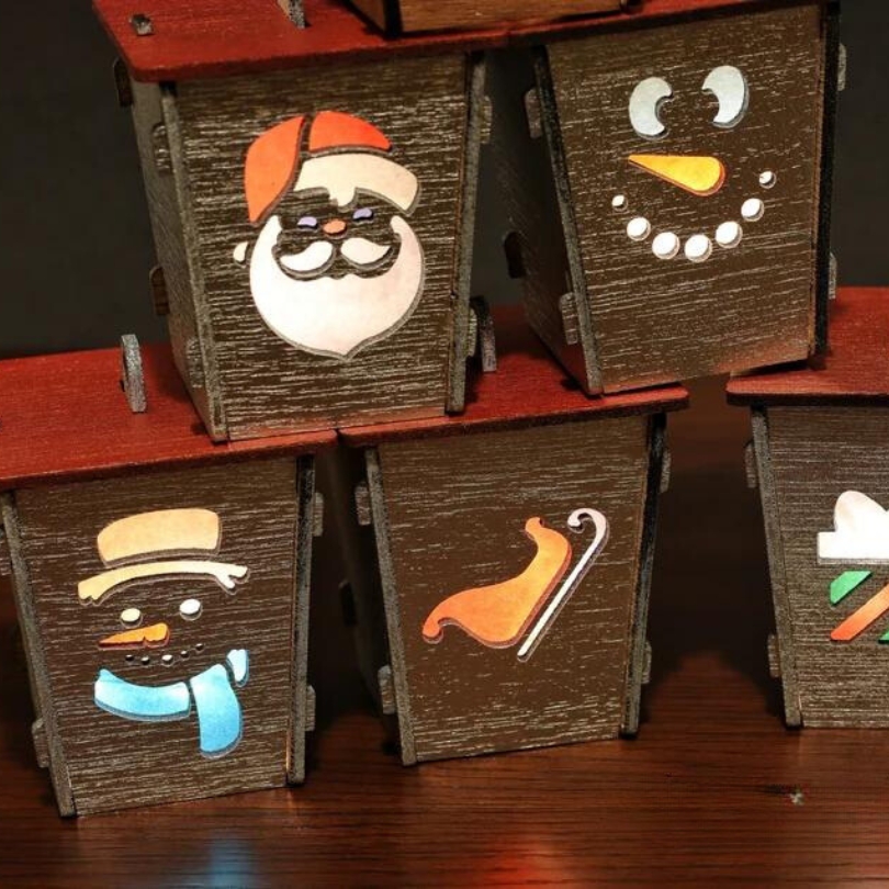 Solid wood Christmas lantern