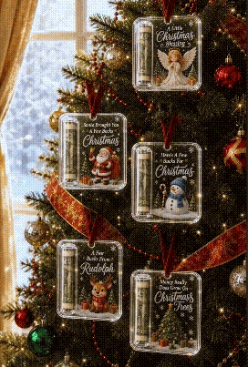 🎄🔥Christmas Cash Gift Ornament — Crystal Money Holder