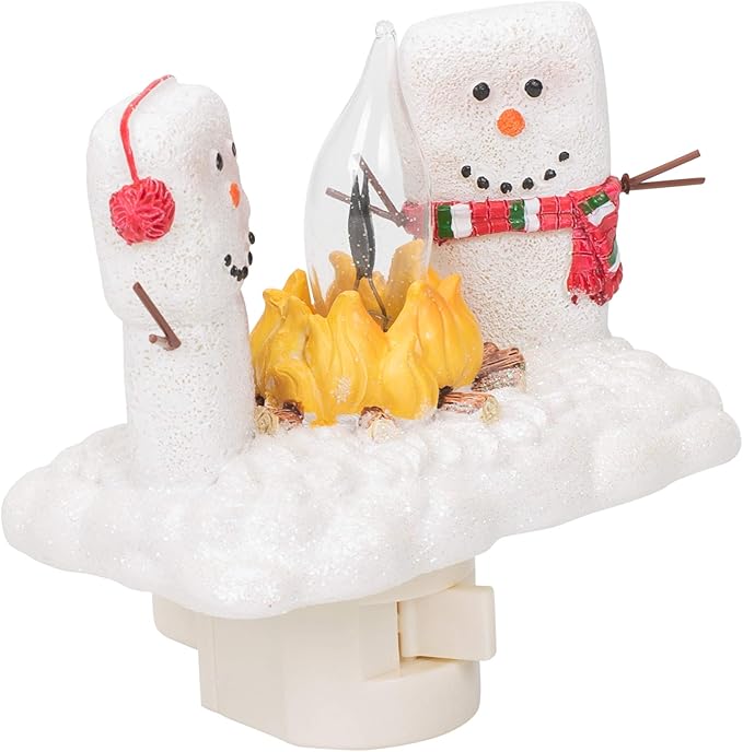 Christmas Snowman Night Light with Flame Effect | Resin Art | Hand Painted Art