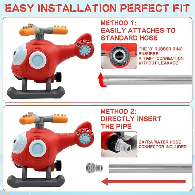 2 in 1 Outdoor Water Spray Sprinklers T Ball Set for Kids and Toddler