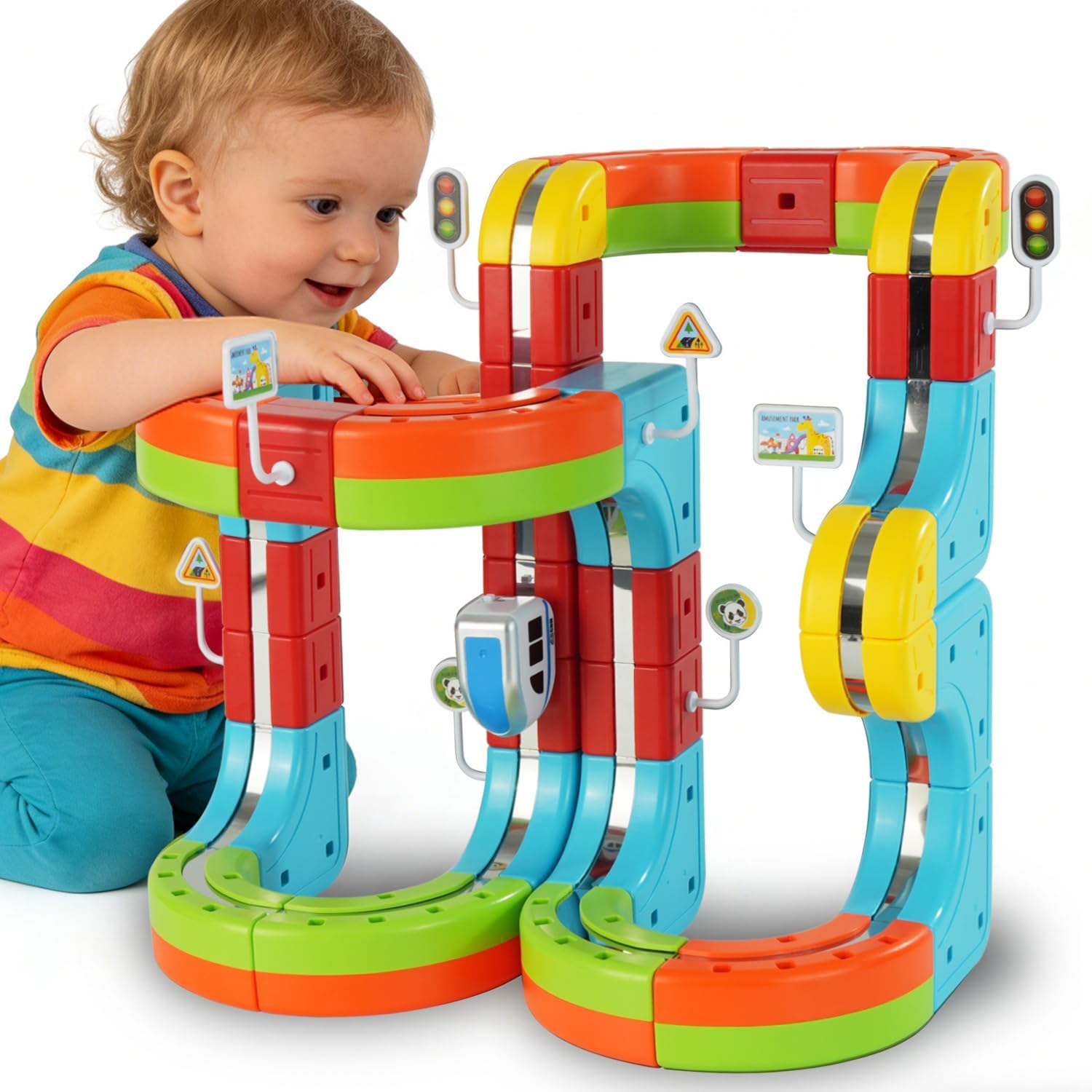 Kids Electric Train Set, DIY Track, Suitable for Children Aged 4-8