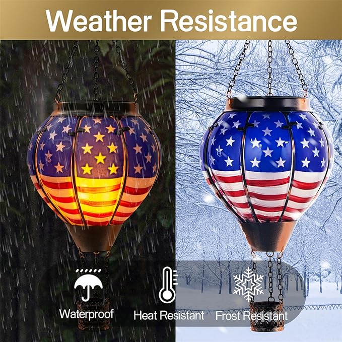 Solar Hot Air Balloon Lantern - Stripes