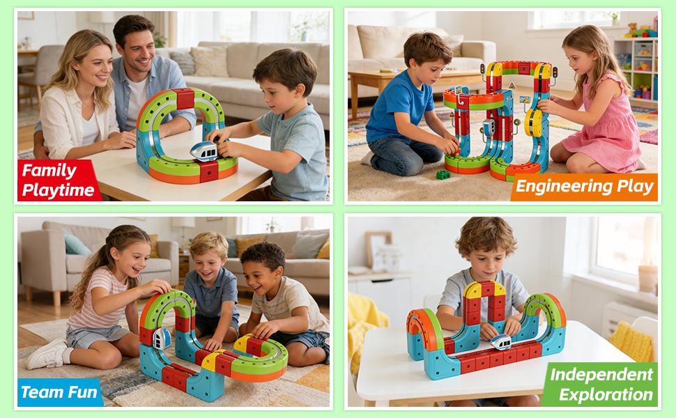 3D magnetic track car