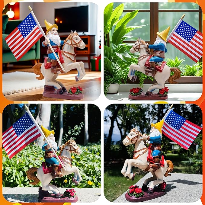 American Flag Gnomes Garden Decor | Hand-painted art