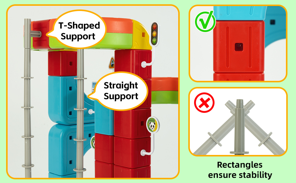 Magnetic building block track