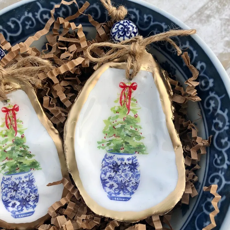 Oyster Shell Christmas Ornament