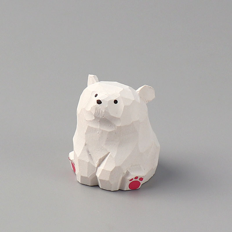 Miniature Bear Statues Funny Wooden Bear Figurines Home Decor Rustic Style Figurine Decorative Ornaments