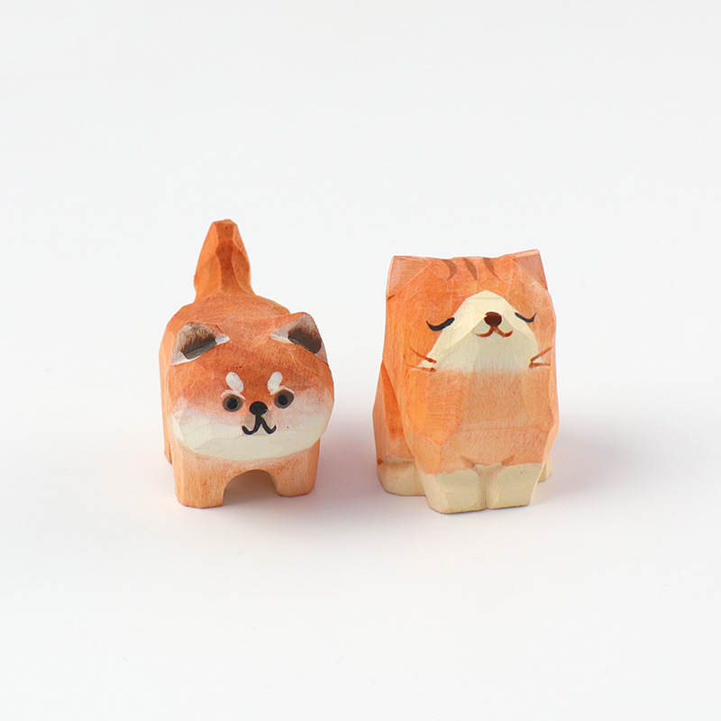 Handmade miniature fun wooden bear statues and other cute little animals (limited time discount)