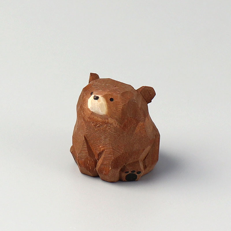 Miniature Bear Statues Funny Wooden Bear Figurines Home Decor Rustic Style Figurine Decorative Ornaments