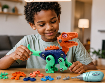 Take Apart Dinosaur Toys for Kids: 85 Pieces 3-Pack Dinos & Electric Drill