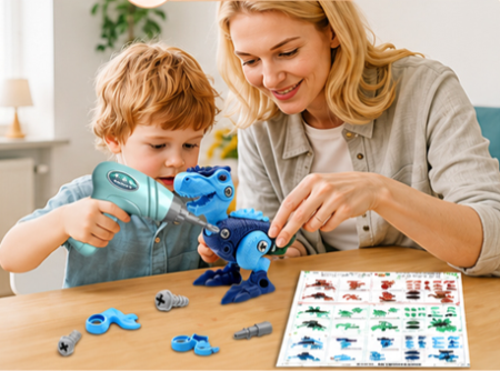 Take Apart Dinosaur Toys for Kids: 85 Pieces 3-Pack Dinos & Electric Drill