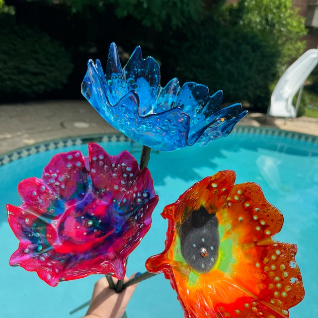 Bird feeder, seed container, resin pedestal flower, small bird bee bath, butterfly puddler, garden art, pet grave memorial, hand made