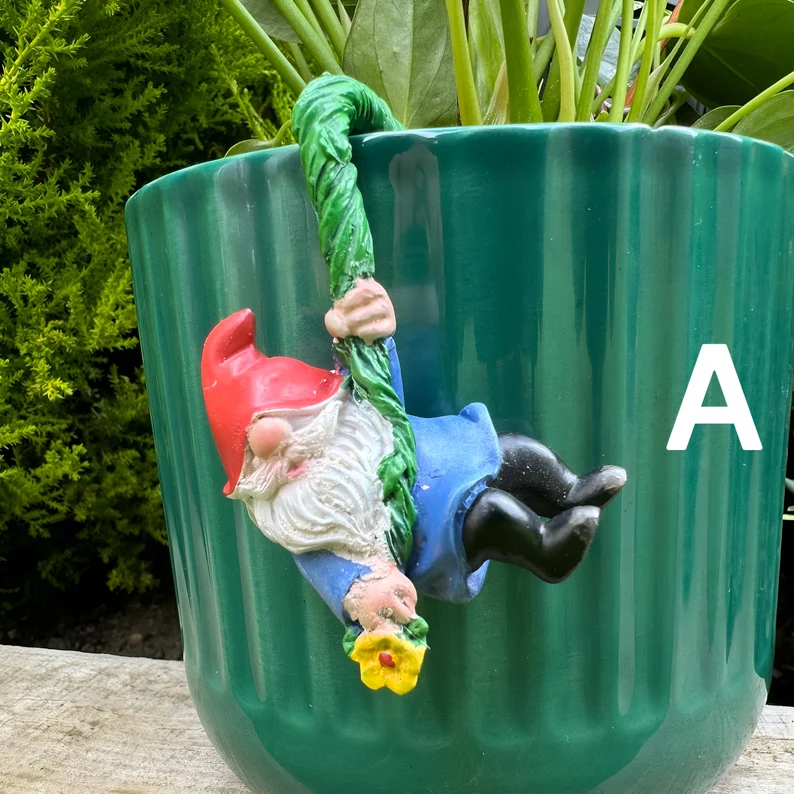 3pcs Gnome Flowerpot Hugger Set | Resin Art | Hand Painted Art