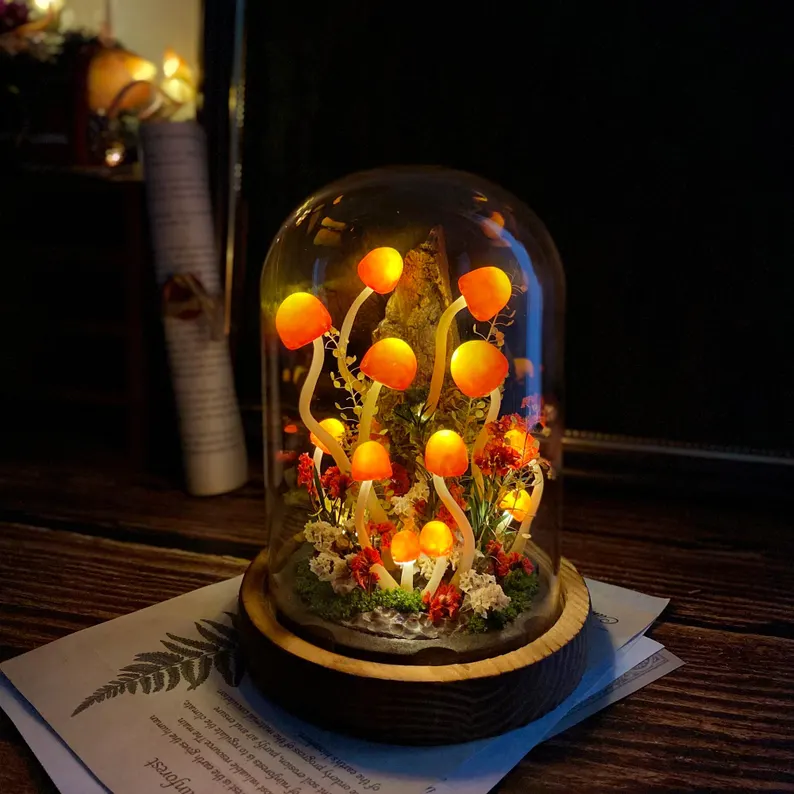 Handmade Glowing Mushroom Lamp | Magic Mushroom Forest Night Light | Creative Gift