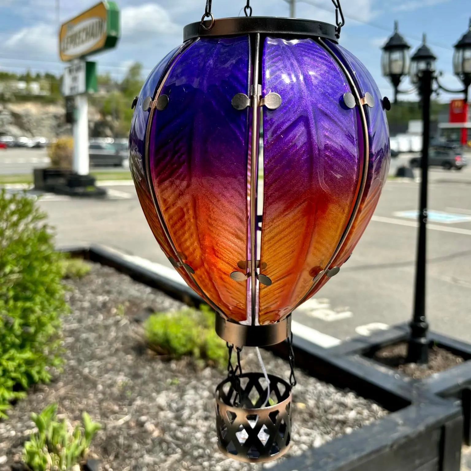 Solar hot air balloon lantern (Blue and Red)