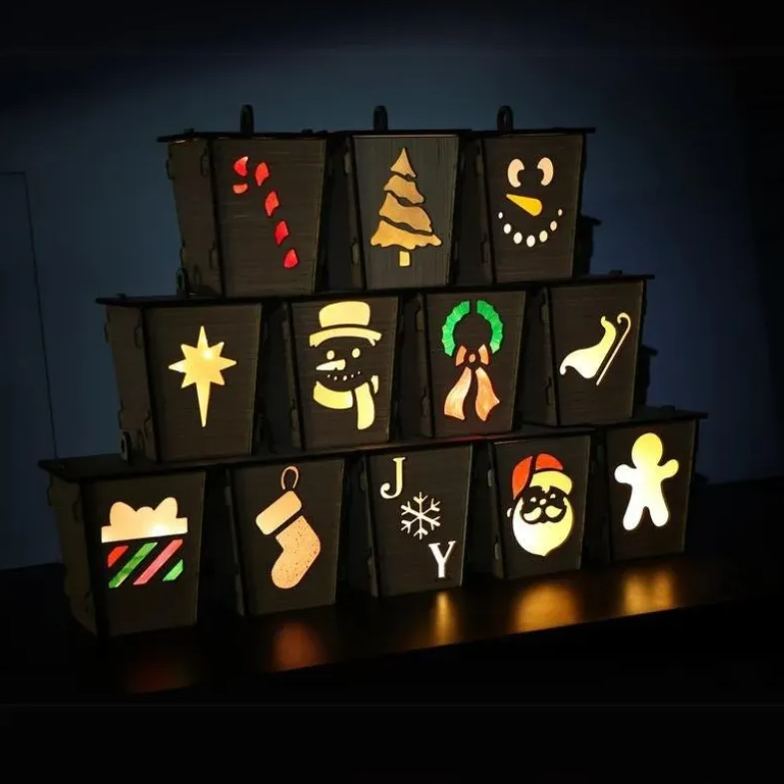 Solid wood Christmas lantern