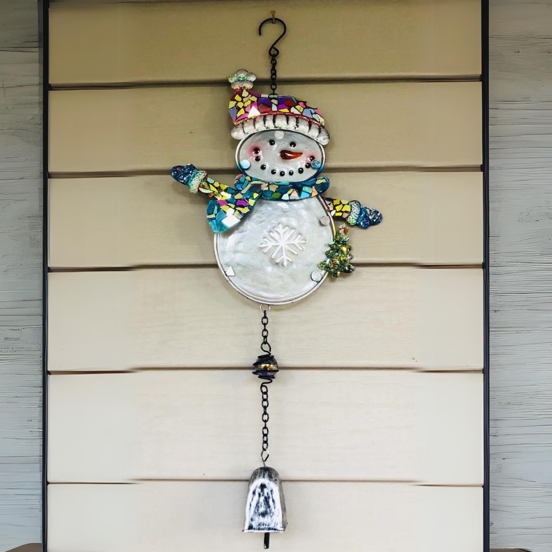⛄Snowman Wind Chime | Glass Art
