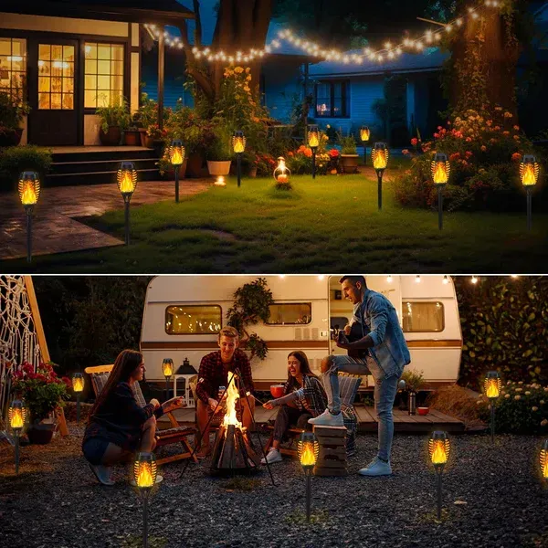 💖 Halloween Outdoor Garden Torch Solar Lights 🏡💡