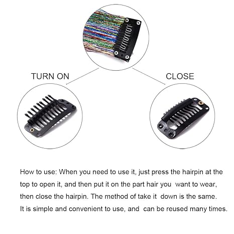 19.7 Inch Clip In Hair Fairy Tinsel Kit Clips Clip On Glitter Hair Tinsel Extensions 10 Colors