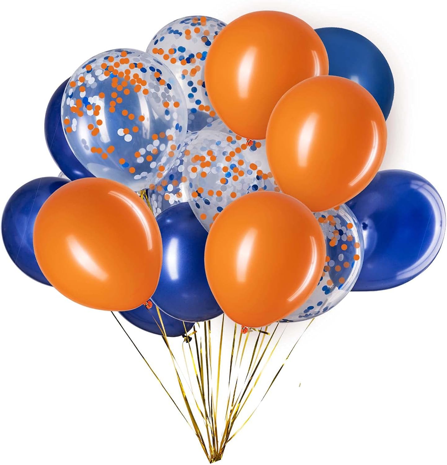 Orange Confetti and Black Balloons 12 Inch 3 Style Pack of 50,Party Helium Balloon,Halloween Party Decorations Supplies
