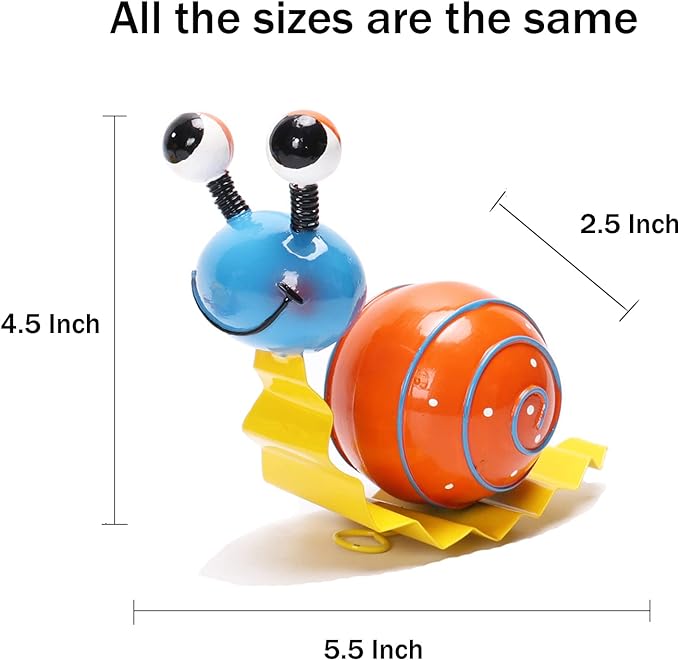 Handcrafted Metal Snail Garden Ornament | Set of 2