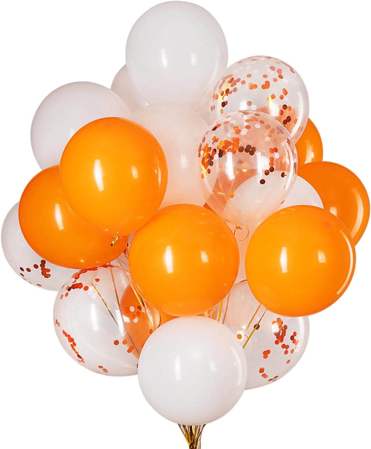 Orange Confetti and Black Balloons 12 Inch 3 Style Pack of 50,Party Helium Balloon,Halloween Party Decorations Supplies