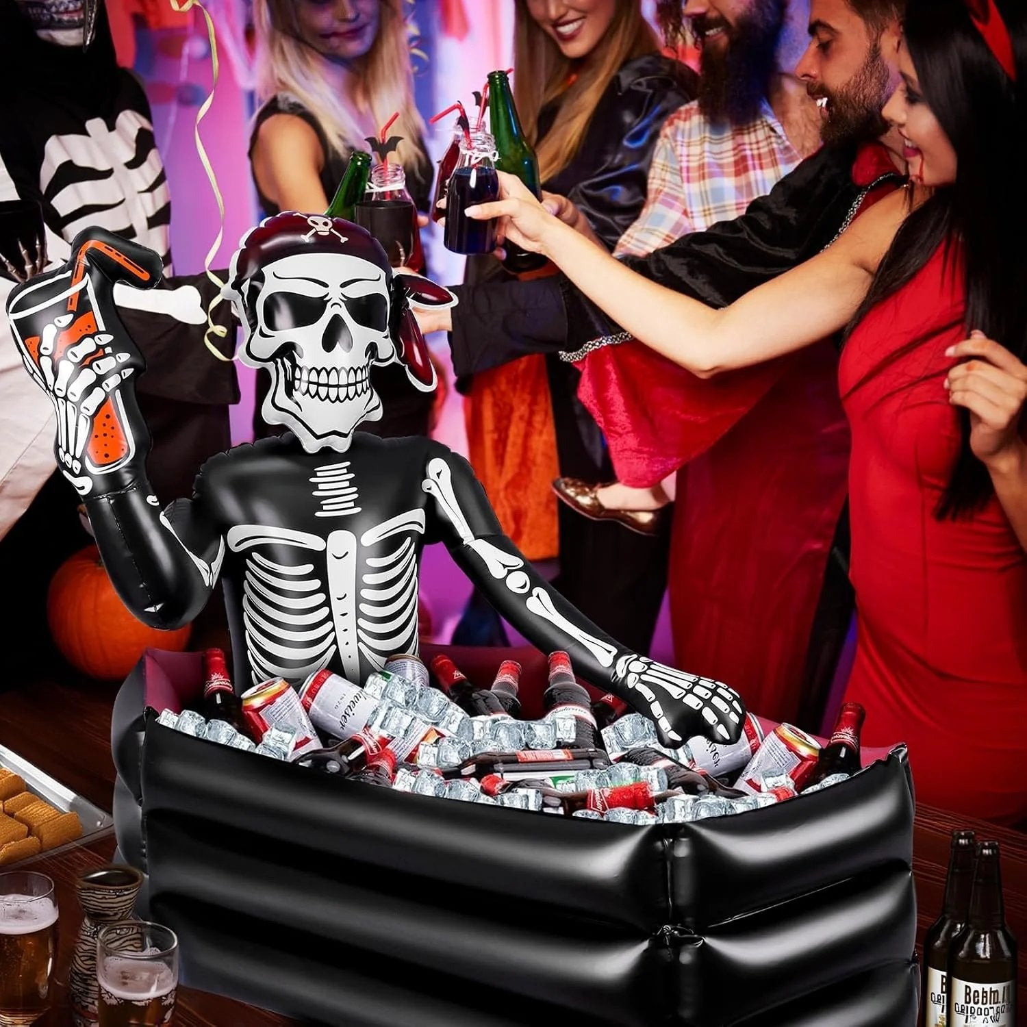 ☠️💀40-Gallon Inflatable Pirate Skeleton Cooler for Halloween