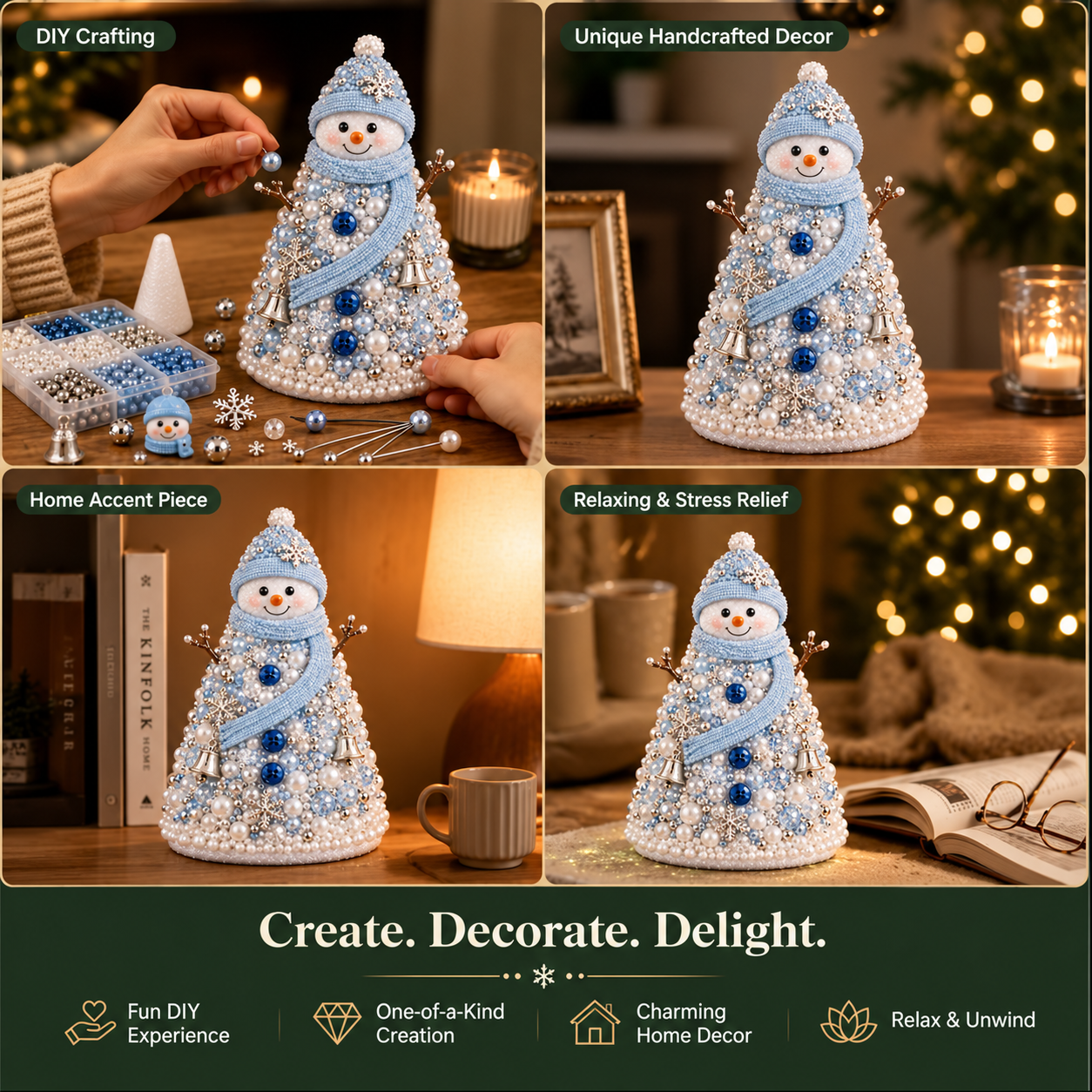 🎄✨Handmade Elegant DIY Beaded Christmas Tree Craft Kit | Collectible Premium Holiday Decor Kit