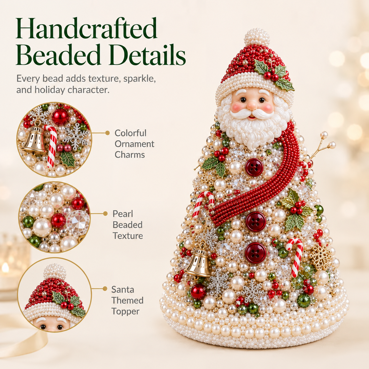 🎄✨Handmade Elegant DIY Beaded Christmas Tree Craft Kit | Collectible Premium Holiday Decor Kit