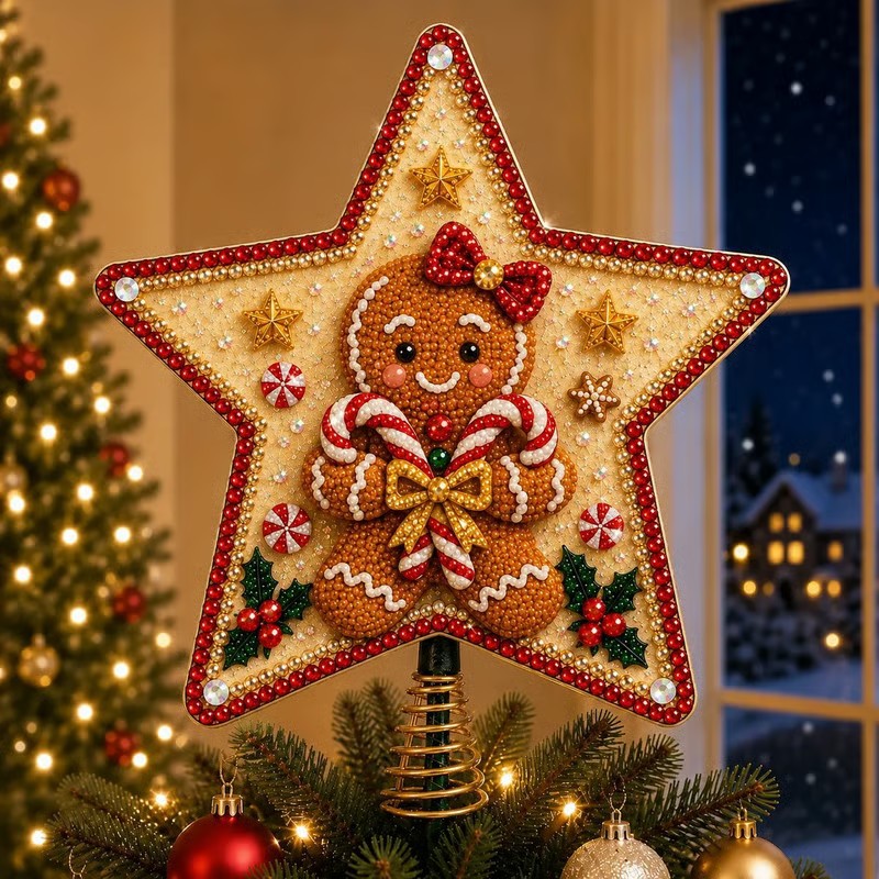 🔥LAST DAY 69% OFF - ⭐ Handcrafted  Pearl Diamond Art Tree Topper Kit