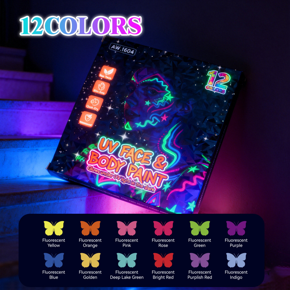 🥳2026 HOT SALE💞🎃Halloween Glow Face and Body Paint Markers Set