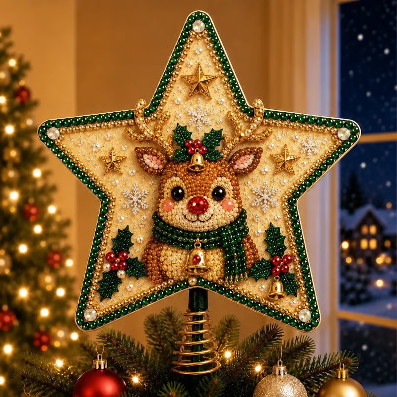 🔥LAST DAY 69% OFF - ⭐ Handcrafted  Pearl Diamond Art Tree Topper Kit