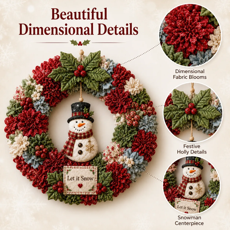 🎄 Christmas Classics Fabric Wreath DIY Kit