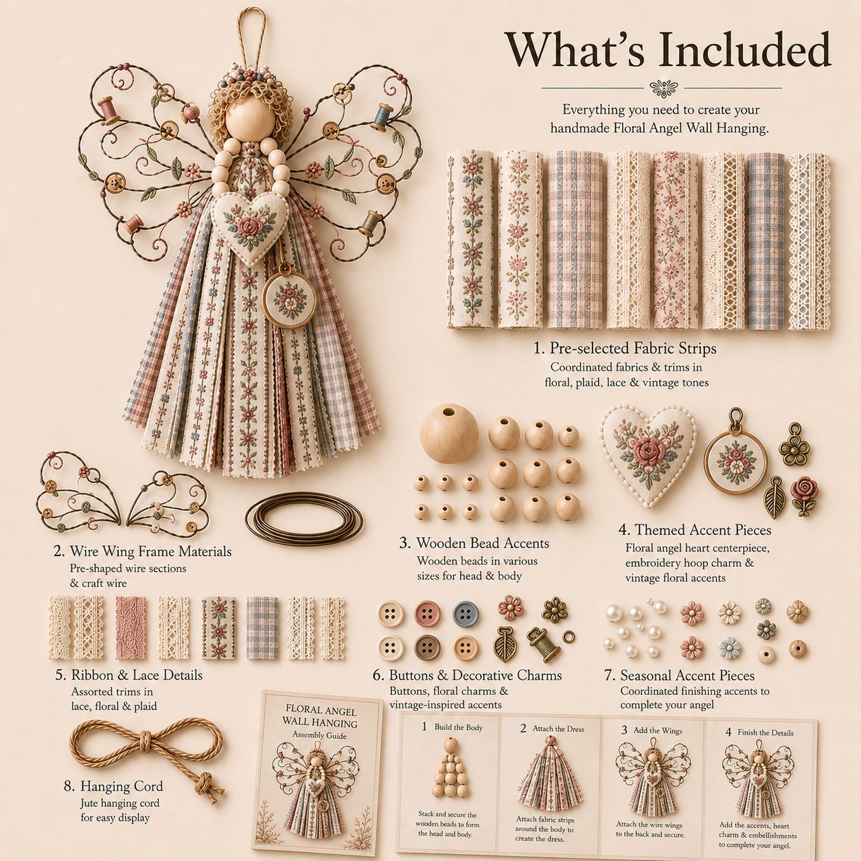 Angel Fabric Hanging DIY Kit