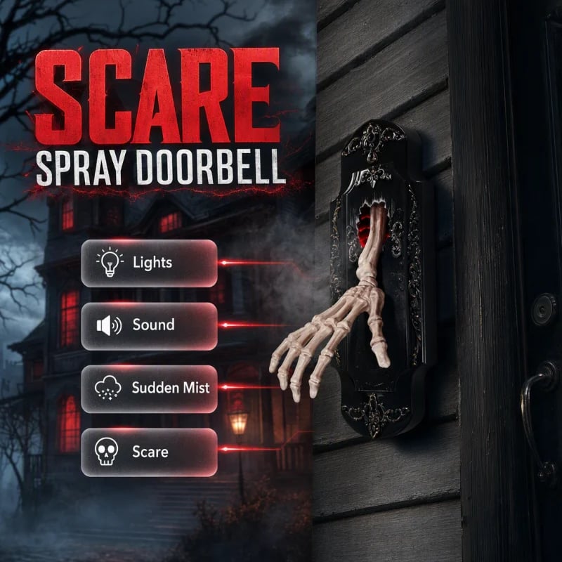 📢📢50% OFF !! ⏰Spooky Skull Door Bell Hanging Decoration