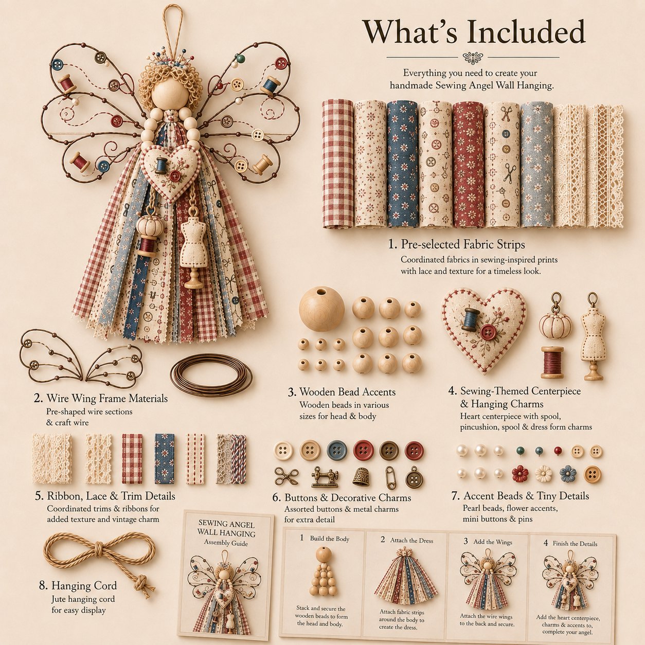 Angel Fabric Hanging DIY Kit