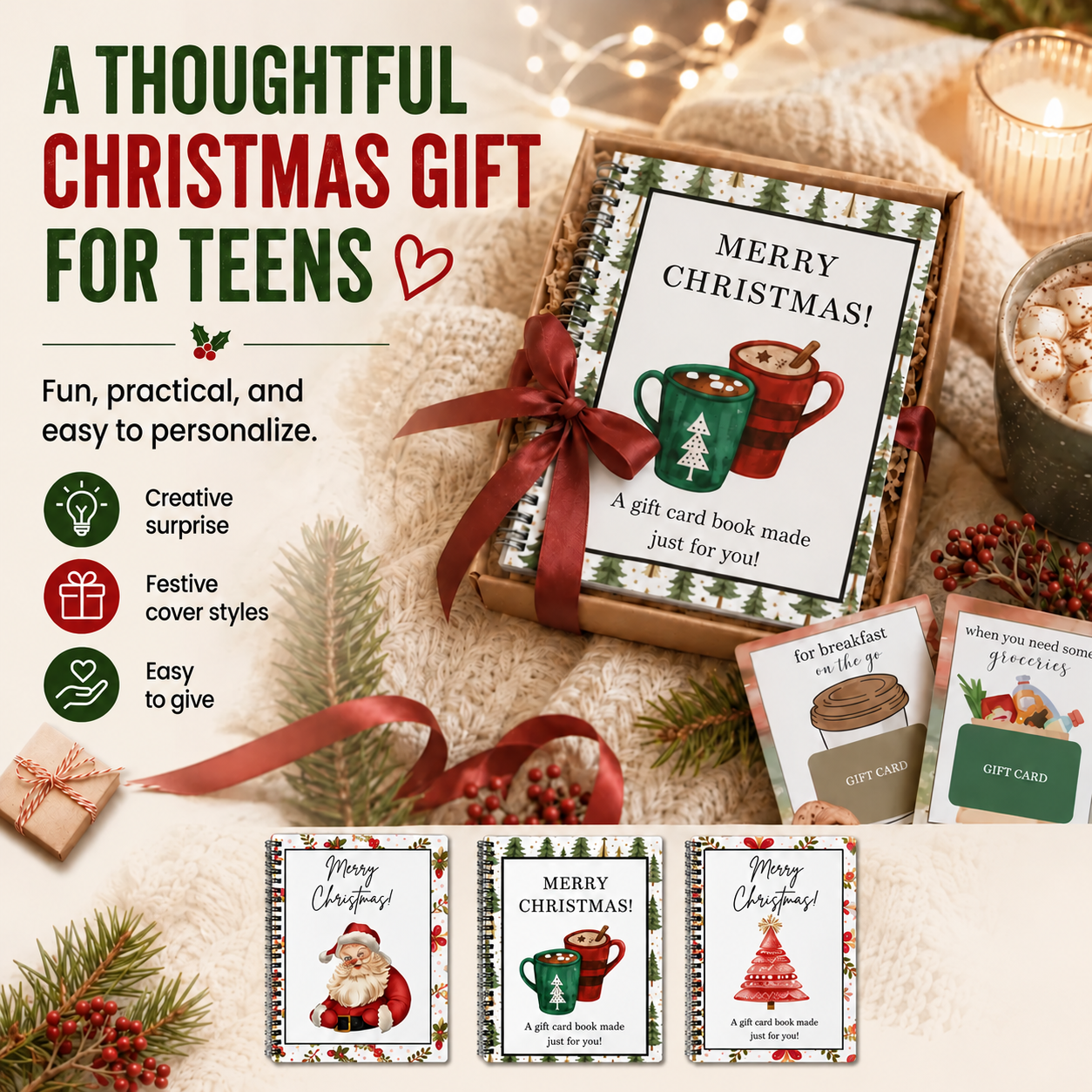 🔥Last Day 50% OFF - Christmas Gift Card Book