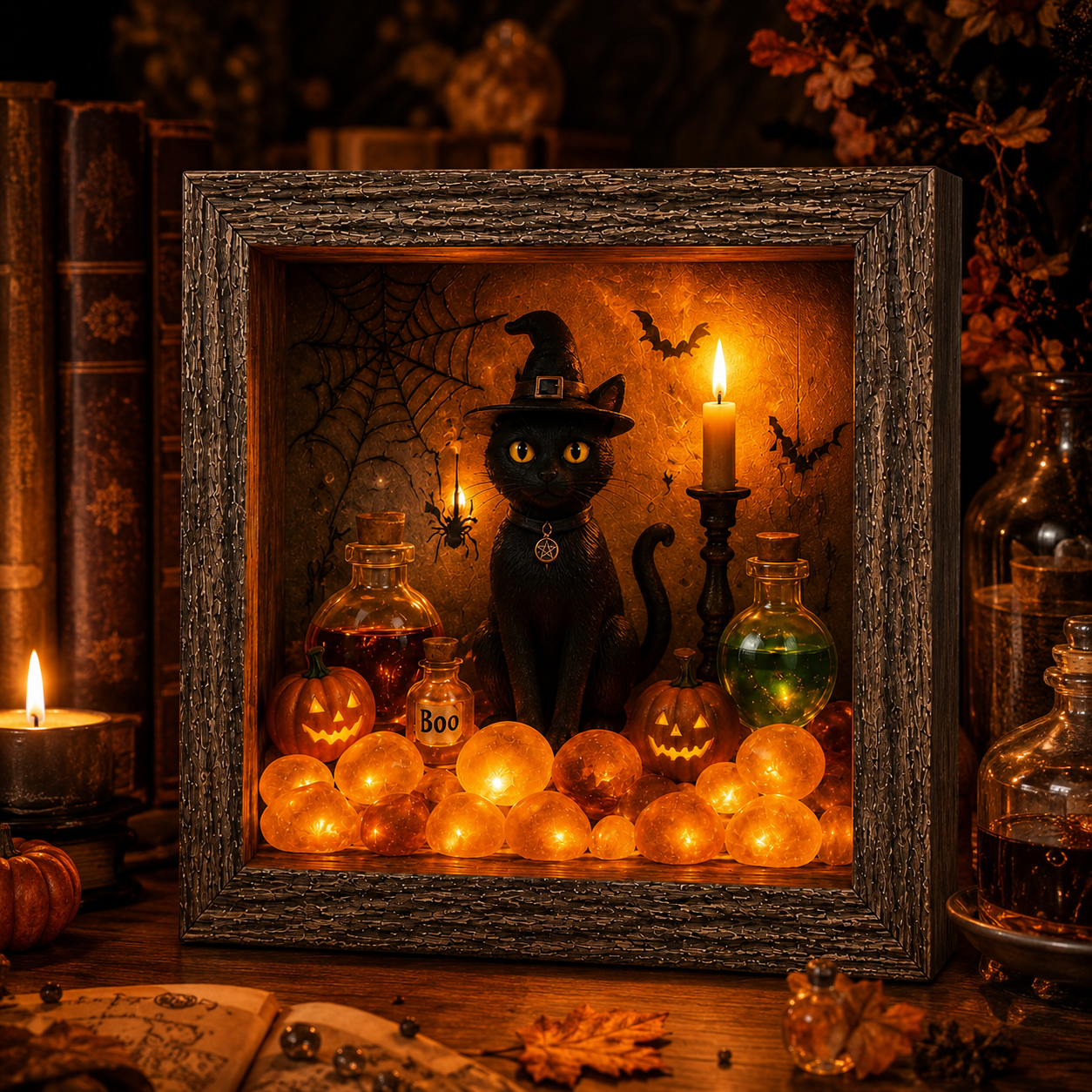 🎃DIY Lighted Halloween Shadow Box Kit