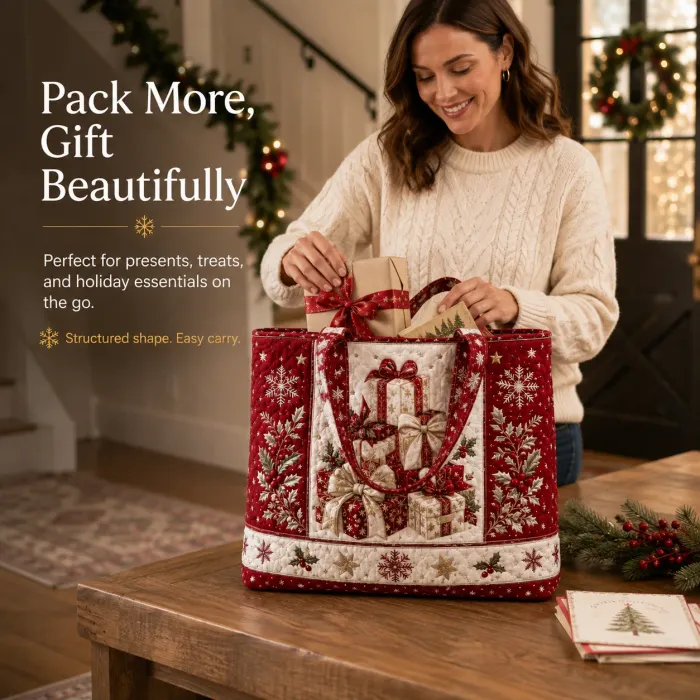 Christmas Quilted Tote Bag
