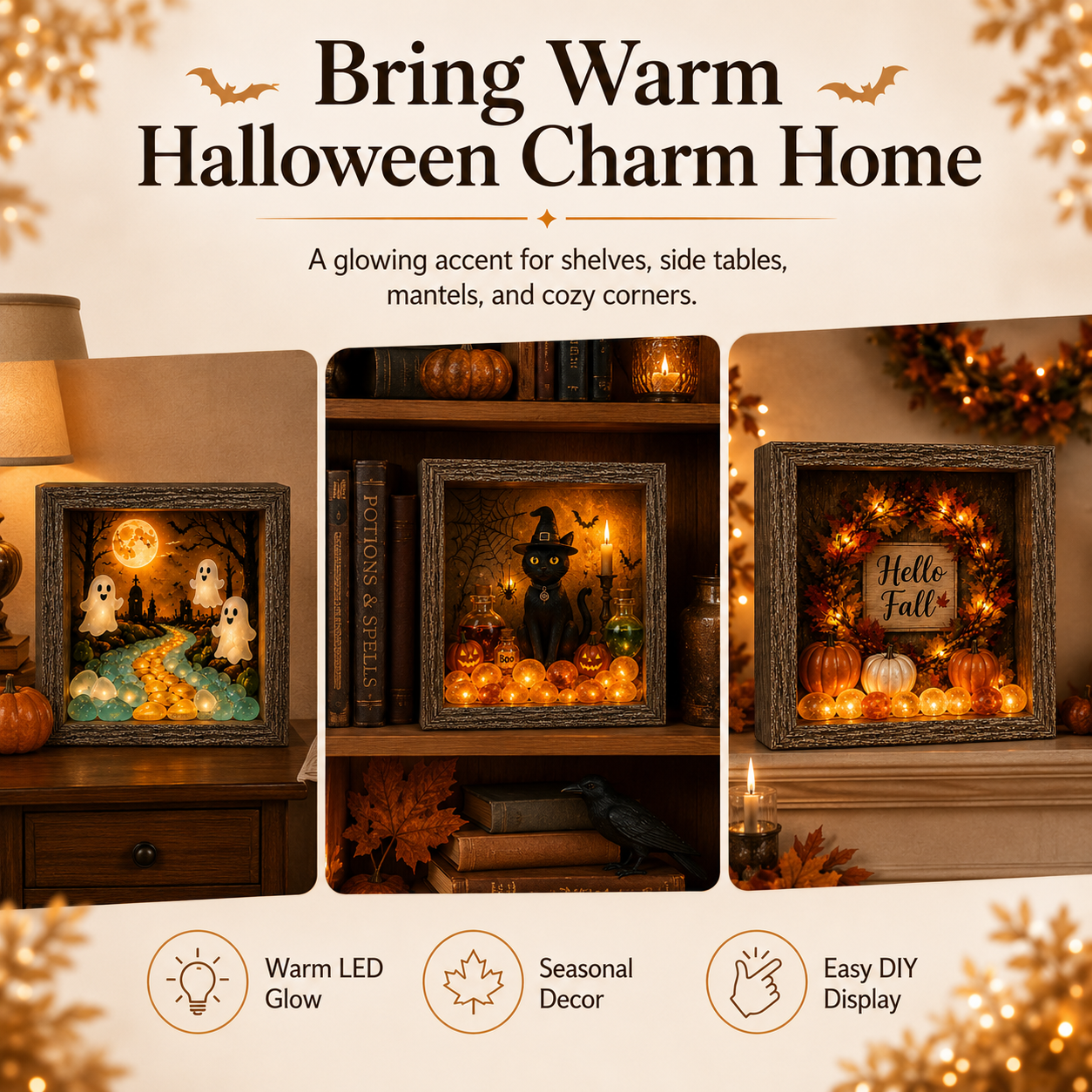 🎃DIY Lighted Halloween Shadow Box Kit