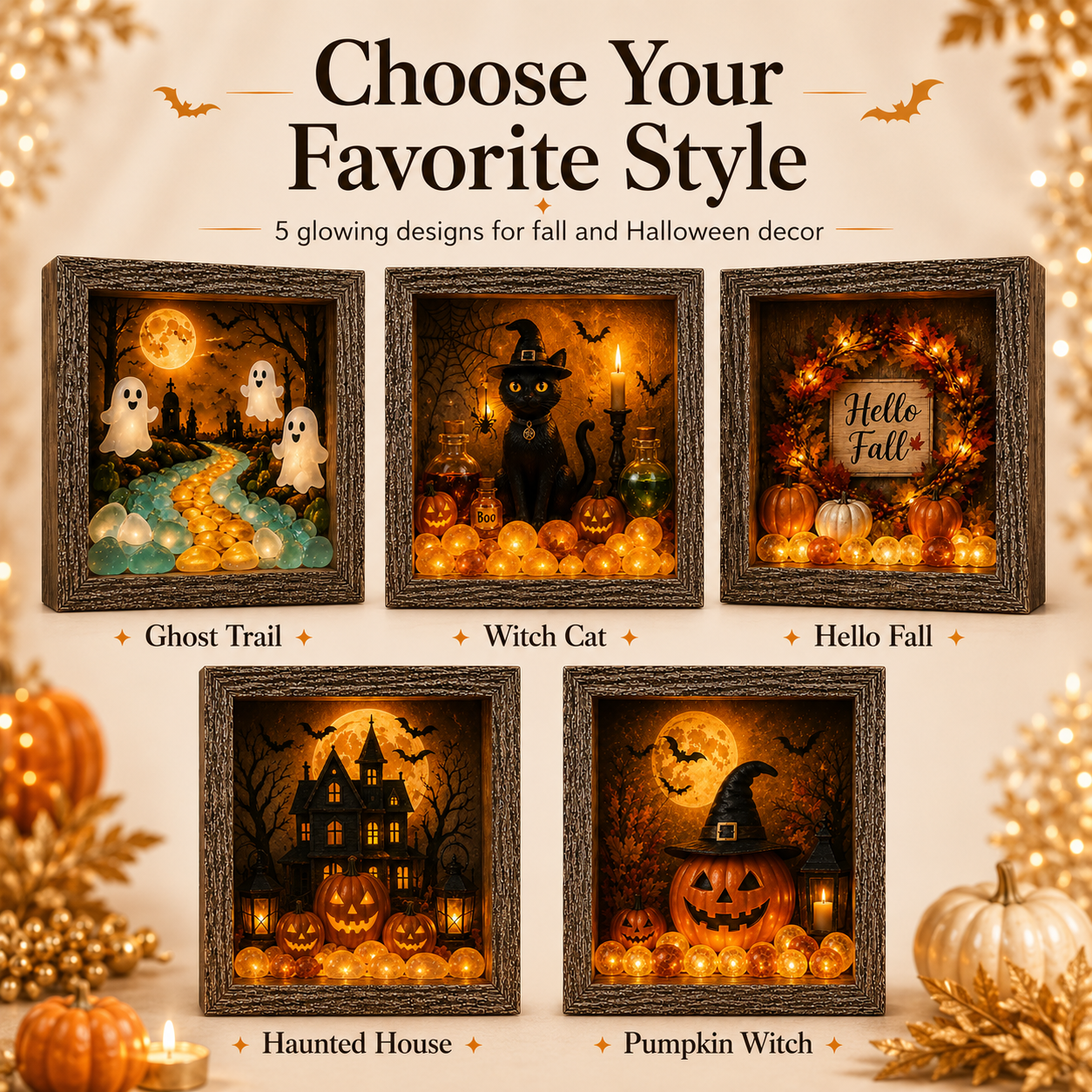 🎃DIY Lighted Halloween Shadow Box Kit