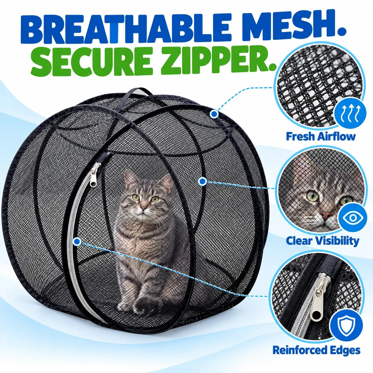 🔥 Last Day 49% OFF – 🐱 Pop Up Cat Playpen | 32-Inch Breathable Mesh Enclosure for Indoor & Outdoor Use 🌿