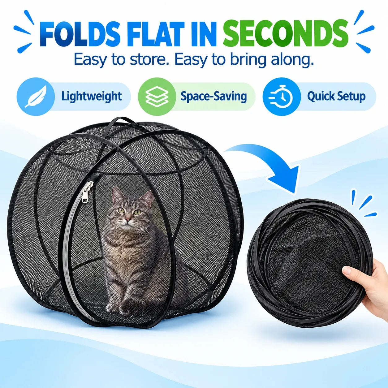 🔥 Last Day 49% OFF – 🐱 Pop Up Cat Playpen | 32-Inch Breathable Mesh Enclosure for Indoor & Outdoor Use 🌿