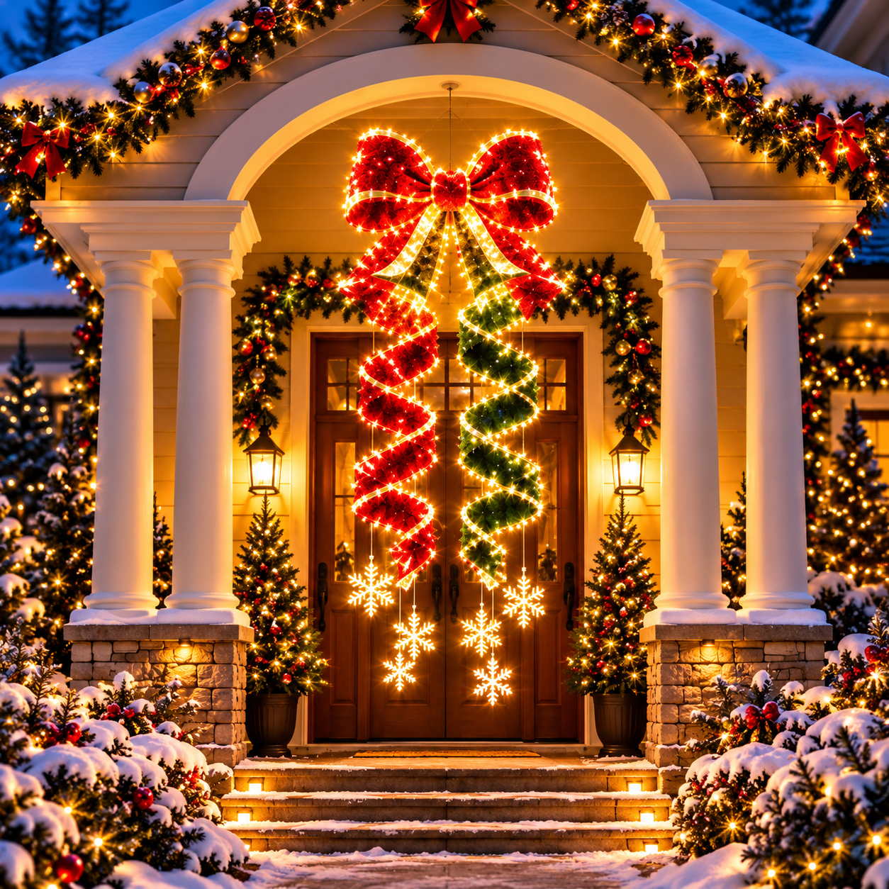 ✨Last Day 49% OFF 🎀✨Giant Lighted Christmas Bow Hanging Decoration
